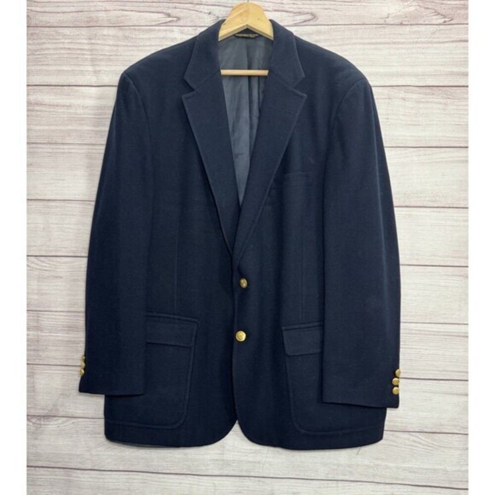 John Weitz 100% Pure Wool Navy Blazer Tailored USA Vintage  Sport Coat XL
